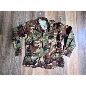 US Navy BDU Field Jacket Mens XL Regular Camo Woodland Camouflage Ripstop